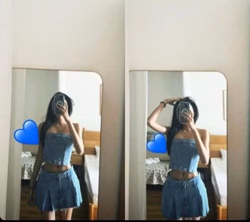 "Em phải đính chính lại ngay vì em không có bóp ảnh. Eo con 55, chỉnh nữa thì ghê lắm trời!", Doãn Hải My viết.