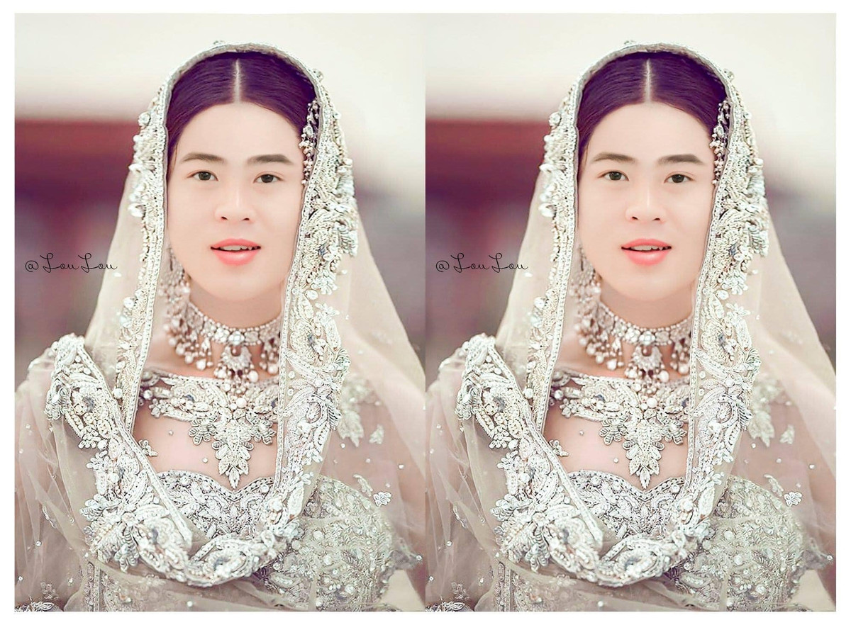 Vẻ đẹp vô cùng nữ tính của Duy Mạnh trong trang phục người phụ nữ Ả Rập. Ảnh sử dụng trong bài: Loulou