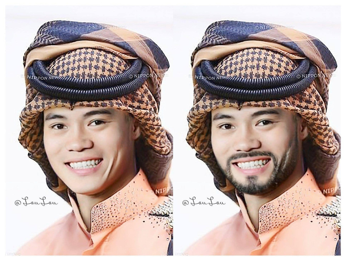 Theo những bức ảnh netizen truyền tay nhau, các cầu thủ đội tuyển Việt Nam đều diện áo Kandura và quấn khăn. Đây là trang phục dân tộc của Tiểu vương quốc Ả Rập thống nhất.