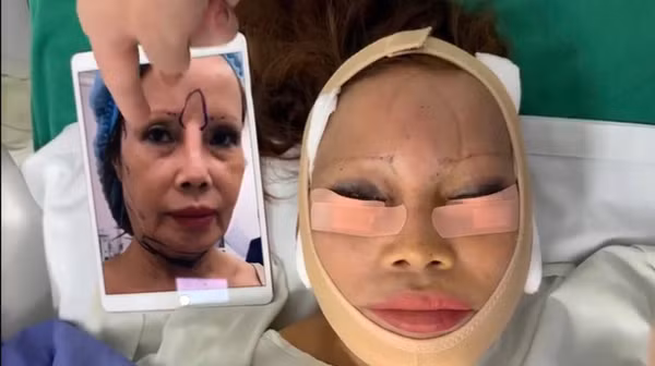 Vừa nâng mũi cách đây không lâu, cô dâu 62 tuổi tiếp tục thẩm mỹ căng da, gương mặt sưng phù sau phẫu thuật khiến nhiều người choáng váng.