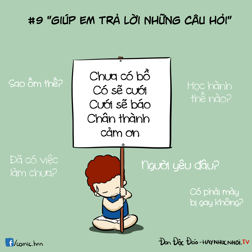 Điều đáng sợ nhất với các bạn trẻ trong ngày Tết đó là phải trả lời vô vàn các câu hỏi từ gia đình cũng như người thân về chuyện chồng con hay công việc.
