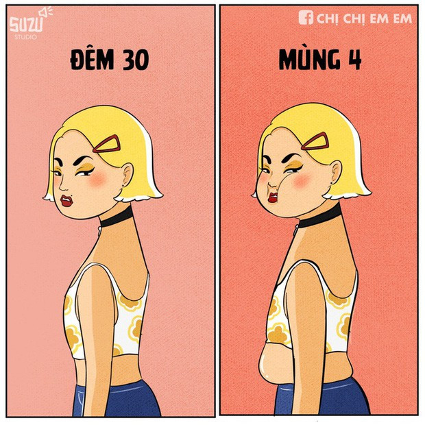 Chiếc bụng mỡ xinh là nỗi sợ hãi của hội chị em sau mỗi dịp nghỉ Tết.