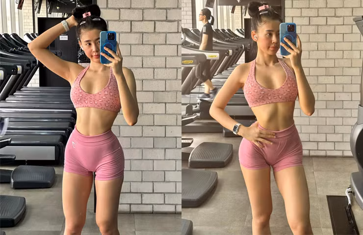 Không chỉ có gương mặt xinh đẹp như thiên thần, hot girl Phan Thiết có số đo ba vòng thuộc hàng “khủng” trong giới Gymer là 90-62-96 cm.