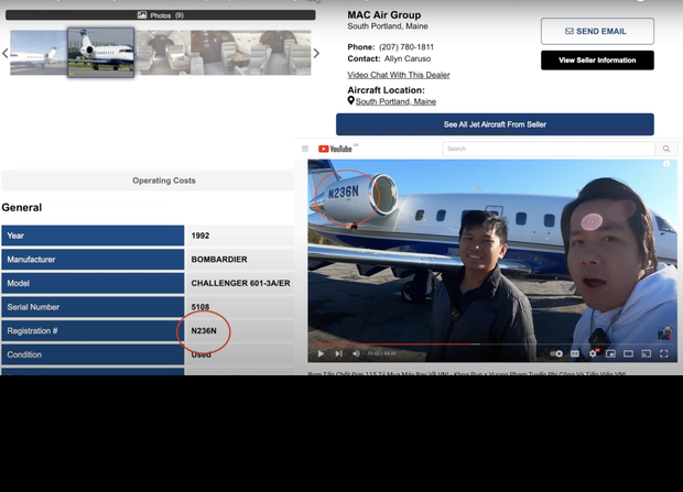 Mâu thuẫn thứ 2 được P.D chỉ ra là về giá của chiếc máy bay. Trong lần check giá vào ngày 23/11 khi giá chiếc máy bay vẫn được công khai, con số được người bán đưa ra là 1.995.000 đô (khoảng 45,4 tỷ VNĐ). Trong khi đó, con số Khoa Pug đưa lại là 5 triệu đô (khoảng 115 tỷ VNĐ).