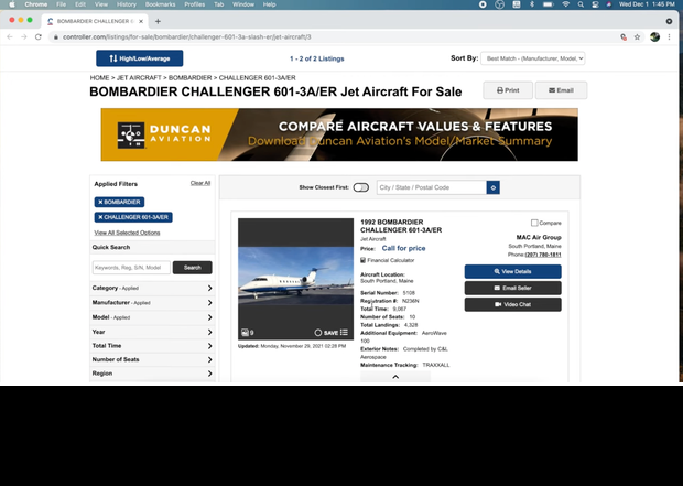 Điều này đồng nghĩa với việc tính đến thời điểm P.D check website là chiều 1/12 theo giờ Canada, chiếc máy bay này vẫn đang được chủ nhân rao bán chứ không phải đã được "chốt đơn" từ cuối tháng 10 như tiêu đề Youtuber đại gia Khoa Pug từng chia sẻ.