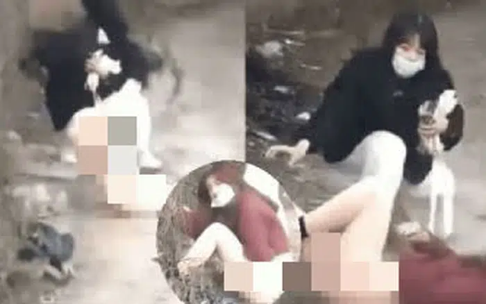 Cụ thể, chiếc váy của cô nàng đã vô tình mắc kẹt vào hàng rào đồng thời khiến cho chính chủ vô tình để lộ hoàn toàn vòng ba ngay sau khi tiếp đất.