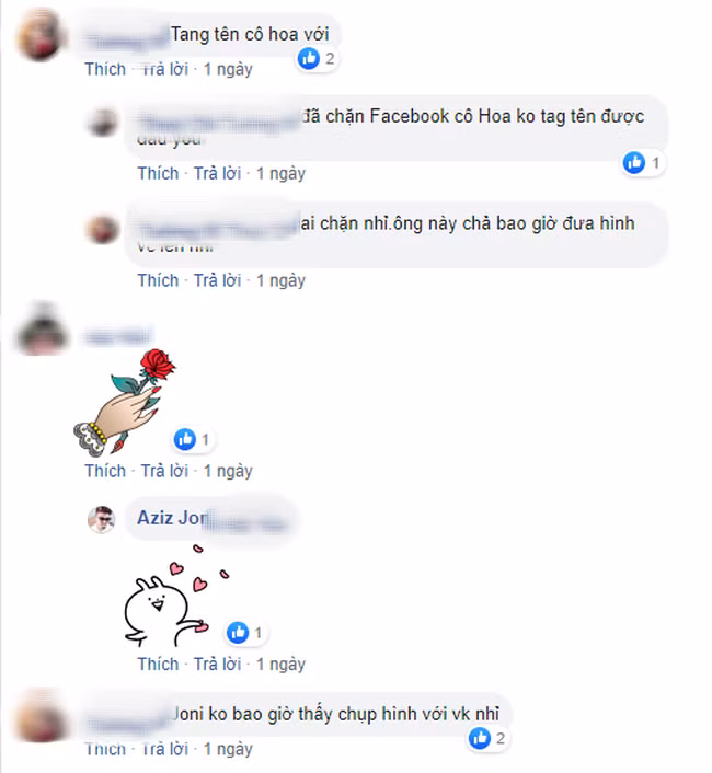 Thậm chí, ở một diễn biến khác, có người còn mạnh dạn đoán rằng Joni đã block Facebook của cô dâu 65 tuổi Nguyễn Thị Hoa.