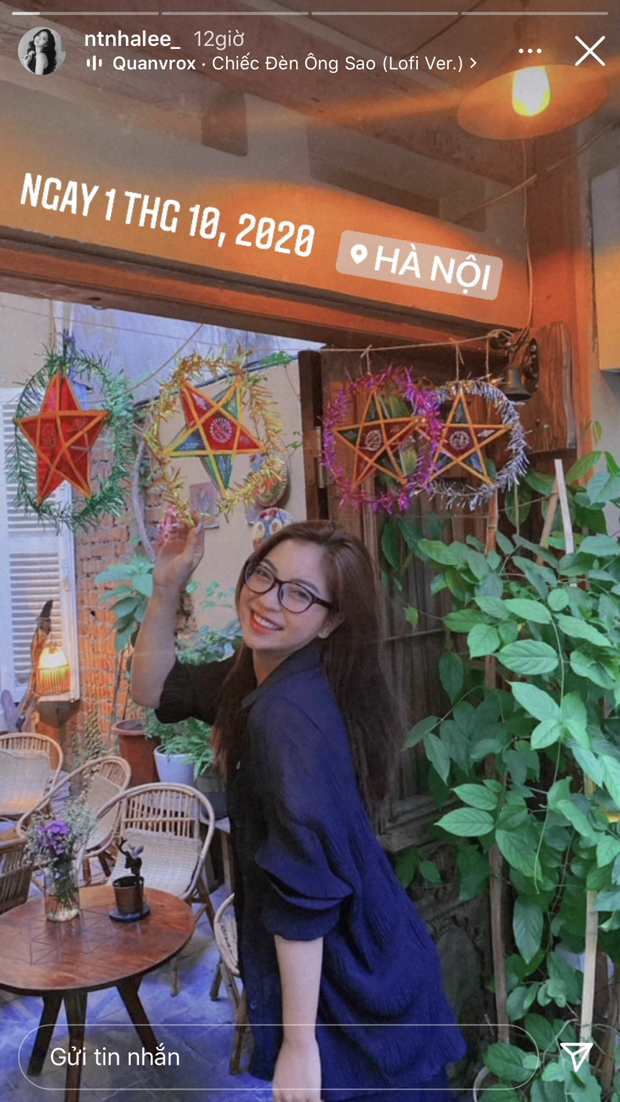 Nhật Lê - bồ cũ Quang Hải đăng ảnh Trung thu năm ngoái, khi vẫn còn ở Hà Nội.