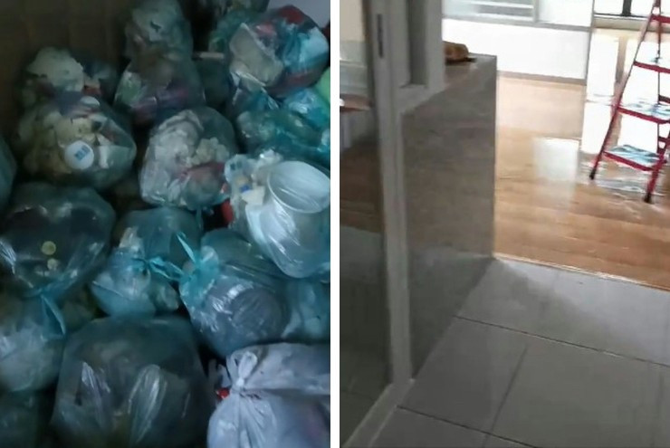 Vì không nhận được phản hồi qua điện thoại và tin nhắn, cô Lý đã đến căn hộ cho thuê của mình. Và khi đến nơi, cô phát hiện căn hộ đã biến thành bãi rác, bên trong chất đầy rác đến mức mở cửa cũng khó khăn.