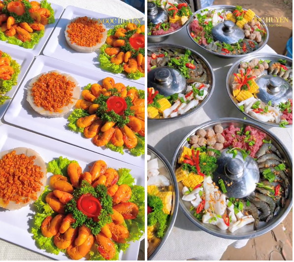 Đáng chú ý, ngay cả khi đám cưới lựa chọn các món cỗ cưới là đồ chay, nhưng các món trên bàn tiệc vẫn rất hấp dẫn bởi những mắc sắc đa dạng và hấp dẫn.