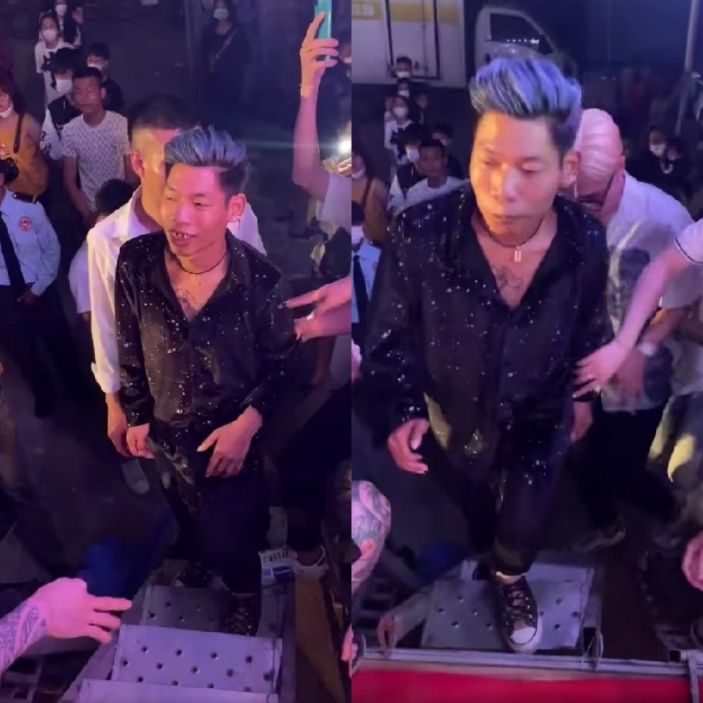 Thông Soái Ca diện trang phục đen, mái tóc nhuộm vuốt keo gọn gàng. Khi bước lên sân khấu, thảm họa mạng này tự tin hát, nhào lộn làm khuấy động không khí. Không ít người cũng hưởng ứng theo màn trình diễn của nam TikToker.