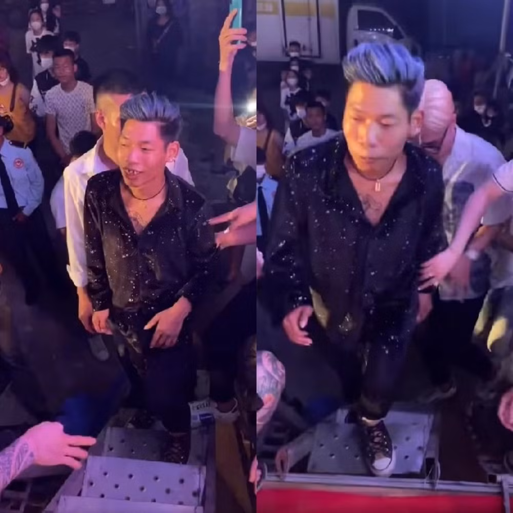 Thông Soái Ca diện trang phục đen, mái tóc nhuộm vuốt keo gọn gàng. Khi bước lên sân khấu, thảm họa mạng này tự tin hát, nhào lộn làm khuấy động không khí. Không ít người cũng hưởng ứng theo màn trình diễn của nam TikToker.