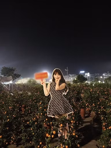 Nhìn kỹ, cô gái đứng bán quất giữa chợ đó không ai khác ngoài nữ idol có tên IU. Không biết, cá nhân nào đã “chơi lầy” mang hắn poster cô nàng để đi bán hoa Tết.