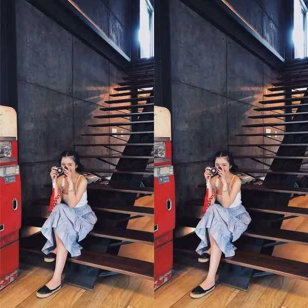 Gương mặt thanh thoát cùng với thần thái, biểu cảm mỗi khi chụp hình làm cho Quỳnh Chi rất giống thiếu nữ Hàn hay Nhật.