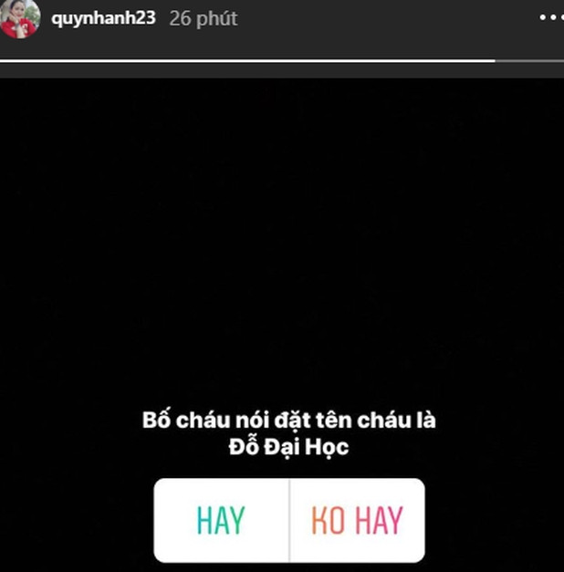 Mới đây, trên trang cá nhân của mình, vợ Duy Mạnh chia sẻ một dòng trạng thái thú vị về chuyện đặt tên cho con trai thu hút sự chú ý.