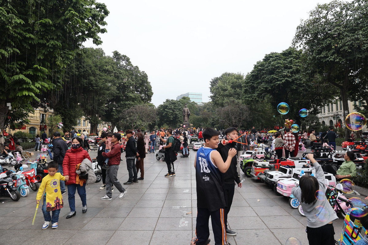 Đường Đinh Tiên Hoàng tấp nập người tới du Xuân.