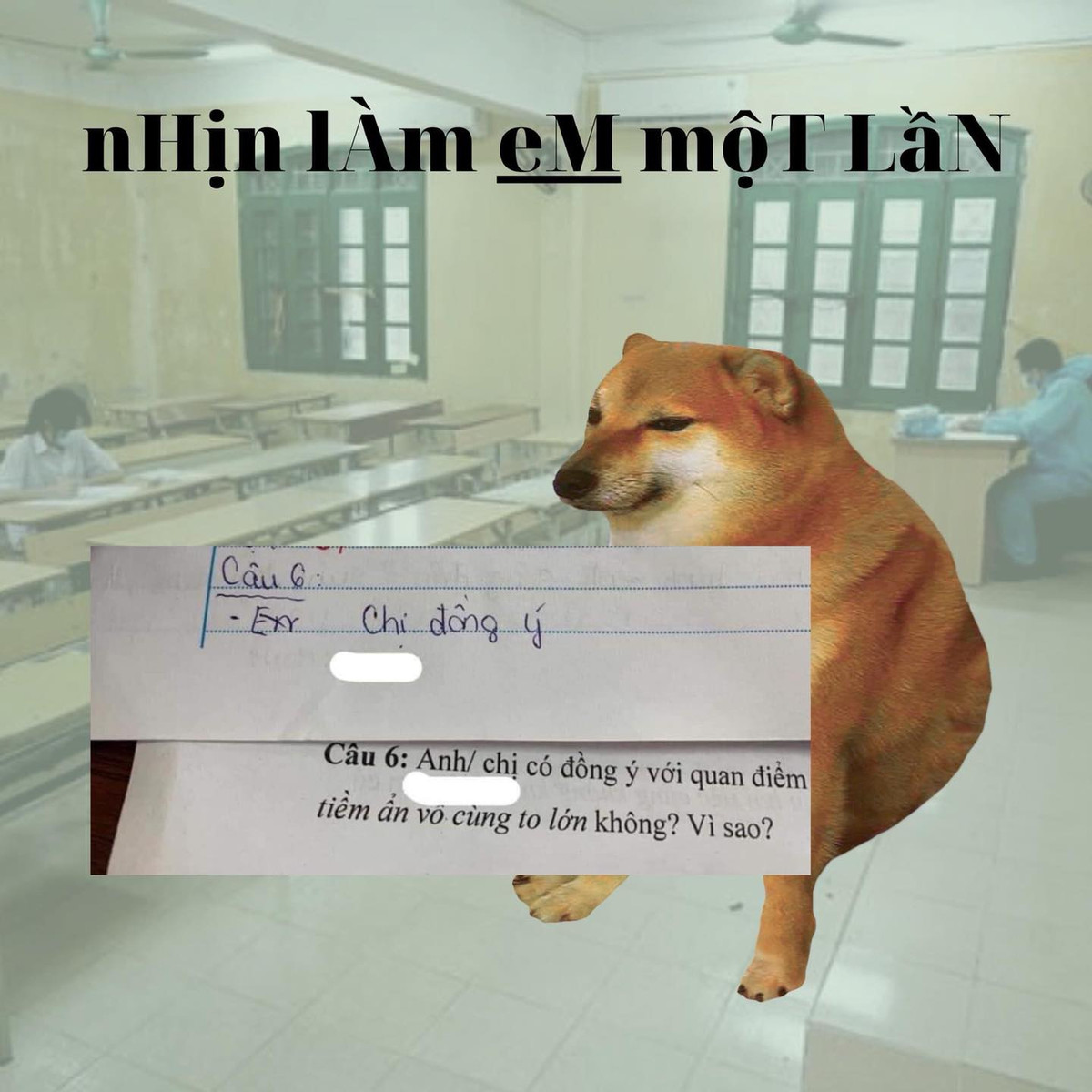 Khi bị hỏi Anh/ chị thì các sĩ tử nên hạ mình và "nhịn làm em một lần".