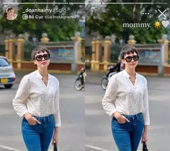 Bên cạnh đó, cách lựa chọn phụ kiện thông minh, gồm túi xách tote cỡ vừa và mắt kính đen sành điệu cũng góp phần giúp “nâng tầm” nhan sắc cho "mẹ vợ tương lai" của Đoàn Văn Hậu.