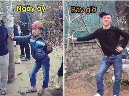 Dù không ai biết chính xác bức ảnh này xuất hiện lần đầu tiên là ở đâu, từ khi nào, nhưng cứ đúng dịp cận Tết, nó lại trở thành nguôn cảm hứng “cover” bất tận cho dân mạng.