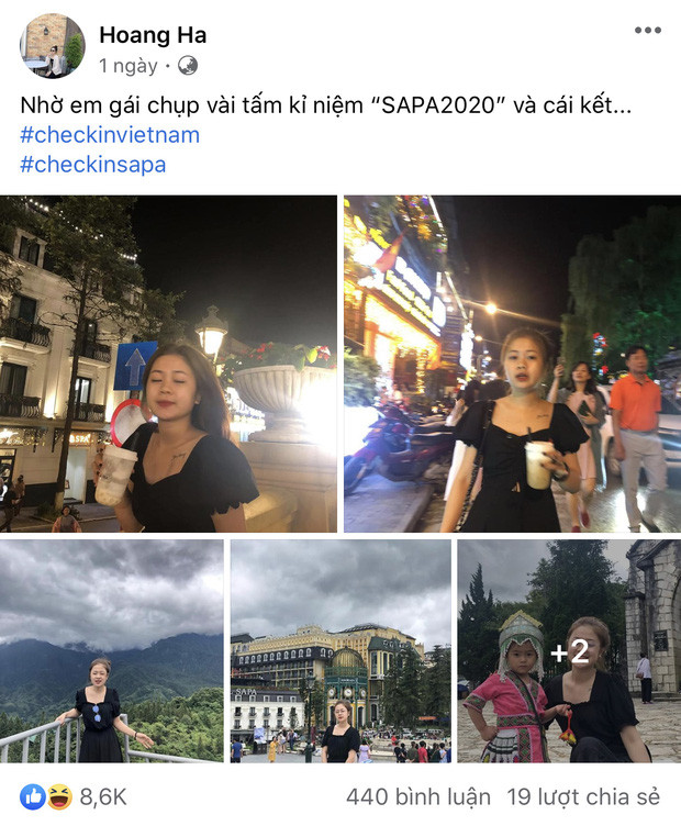 Mới đây nhất, tài khoản Facebook có tên Hoang Ha chia sẻ loạt khoảnh khắc nhờ em gái chụp ảnh trong một group du lịch đình đám, khiến không ít người xem xong phải "cười ra nước mắt".