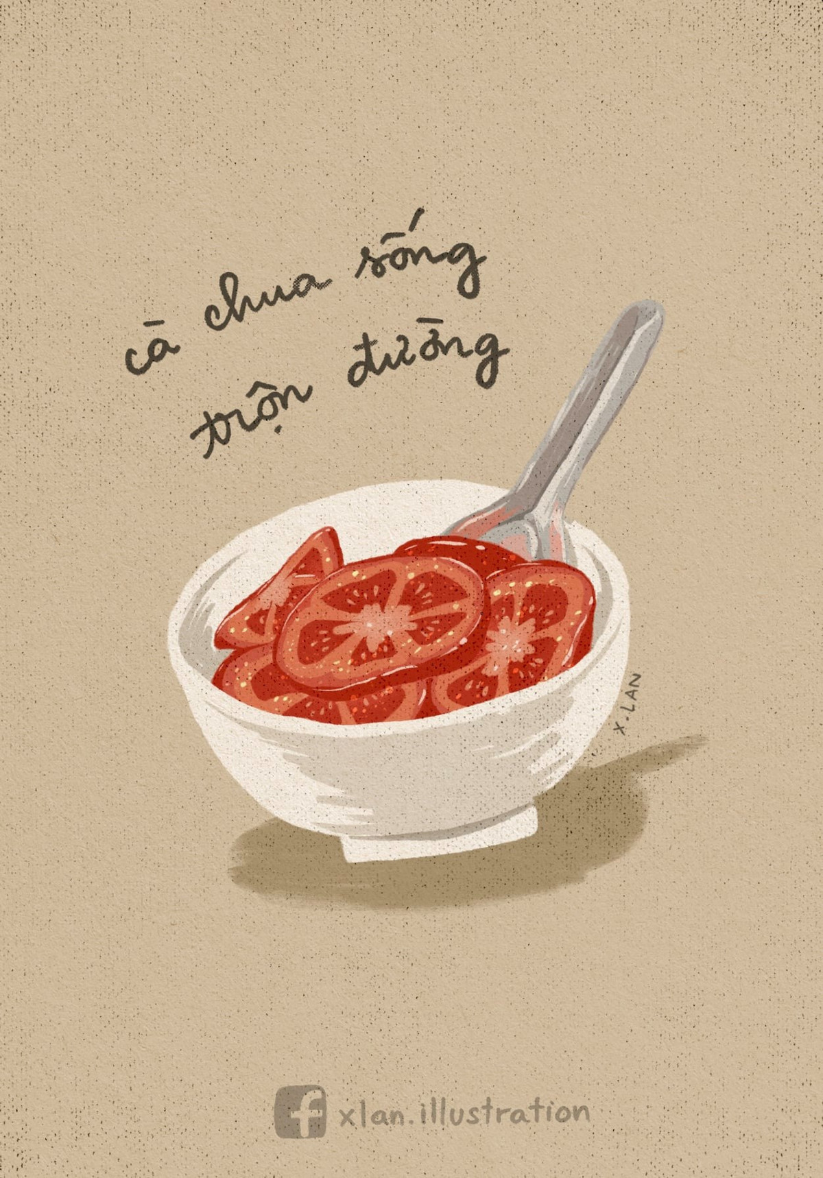 Cà chua sống trộng đường. Nghe hơi sai sai nhưng ăn thử, ta nói nó ghiền mê mẩn.