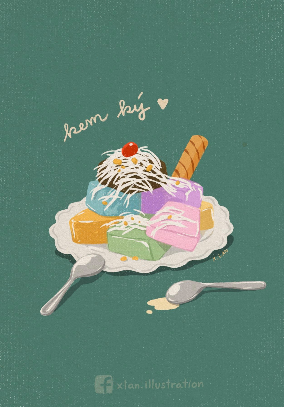 Kem ký tồn tại dưới nhiều dạng: Dạng khối to to nè, kem bốn mùa kem bảy màu. Mát rượi mùa Hè luôn!