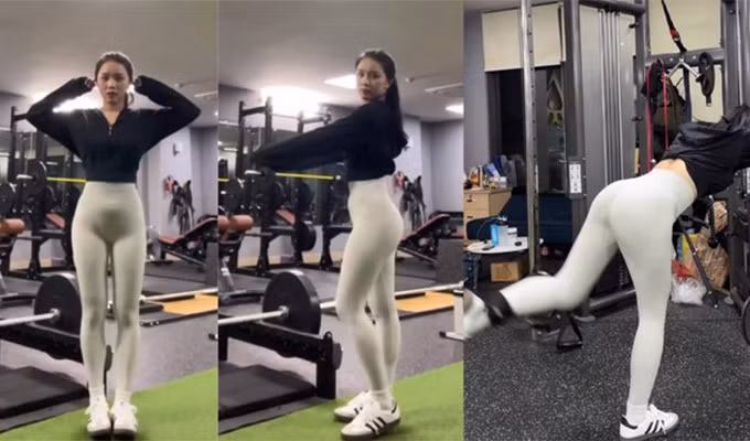 Bạn gái Nhâm Mạnh Dũng gây chú ý với nhan sắc xinh đẹp, vóc dáng nuột nà trong bộ đồ tập bó sát. Tuy nhiên, nàng WAG sinh năm 2001 lại nhận phải phản ứng trái chiều.