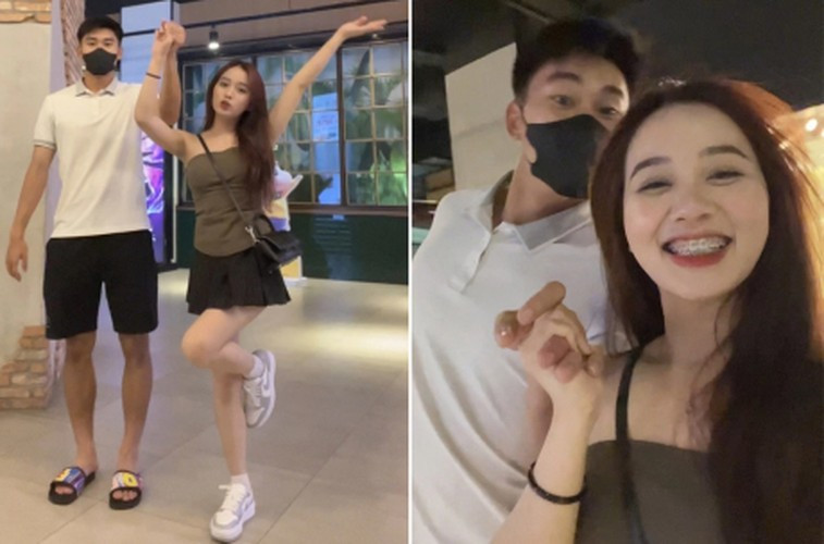 Thời gian qua, Hoa Mỹ thường xuyên đến sân cổ vũ bạn trai thi đấu trong màu áo Viettel. Cặp đôi được nhận xét là “trai tài gái sắc”.