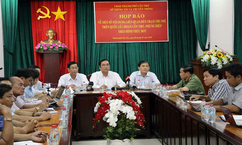 Buổi họp báo thông tin về BOT Cần Thơ - Phụng Hiệp vào chiều nay.