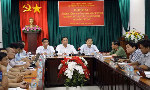 Buổi họp báo thông tin về BOT Cần Thơ - Phụng Hiệp vào chiều nay.