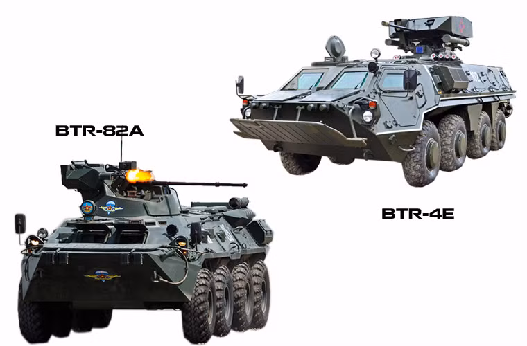 Về trang bị vũ khí, BTR-4E/M không hề lép vế so với đối thủ, nó cũng được trang bị tháp pháo tự động với pháo ZTM-1 30mm, khẩu pháo này tương tự thông số với 2A72 của BTR-82A, tuy nhiên cấu hình tiêu chuẩn của BTR-4M hơn ở chỗ được thêm 4 tên lửa chống tăng 9MP135M trên tháp pháo.