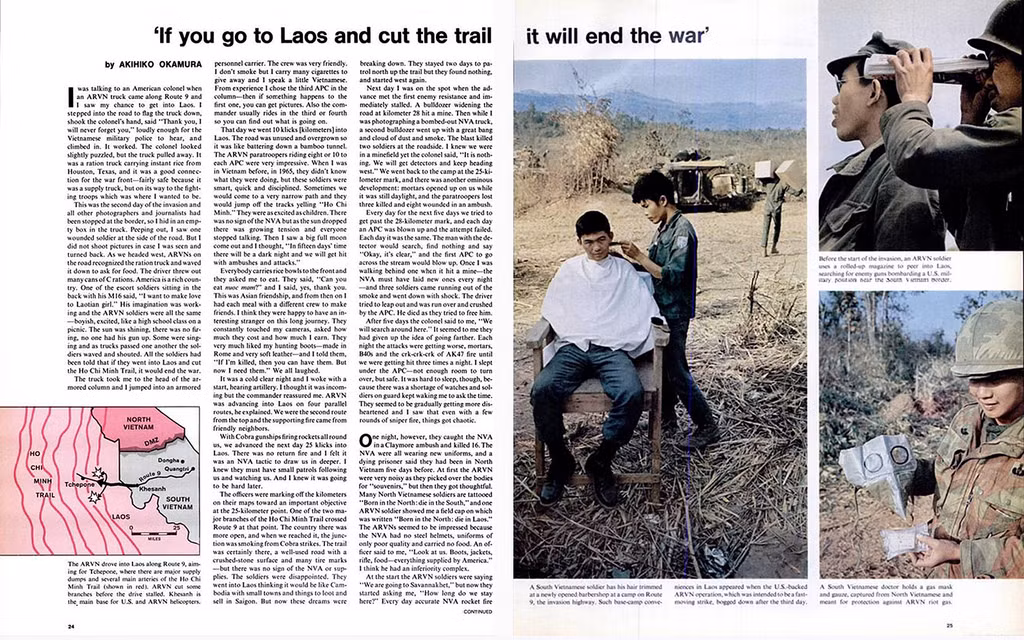 Một tờ bài báo của Mỹ với dòng tít "Sang Lào cắt đường mòn và cuộc chiến sẽ kết thúc". Nguồn ảnh: Flickr.