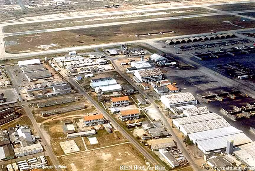 Căn cứ không quân lớn bậc nhất của Mỹ trong Chiến tranh Việt Nam chính là sân bay quân sự Biên Hòa, gần thành phố Biên Hòa thuộc tỉnh Đồng Nai ngày nay. Nguồn ảnh: Vietnamex.