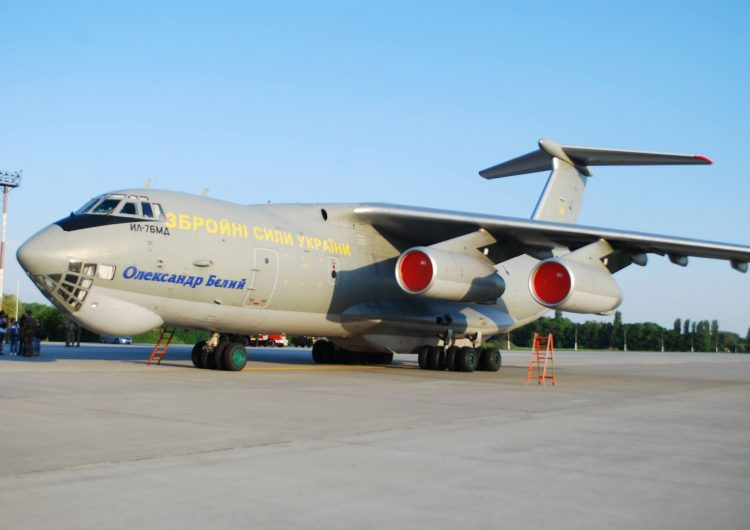 Chiếc máy bay vận tải hạng nặng IL-76 của Không quân Ukraine tham gia không vận hỗ trợ cho Đan Mạch trong hoạt động Northern Falcon 2018. Nguồn ảnh: Spotters.