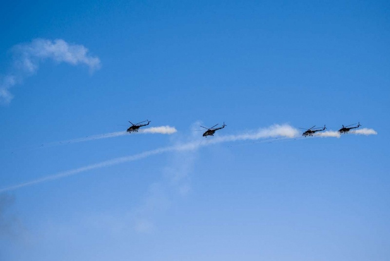 Mi-171Sh vũ trang tham gia không kích mục tiêu chi viện hỏa lực cho lực lượng mặt đất. Ảnh: Arms Expo.