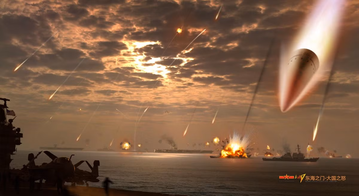 Mô phỏng DF-21D tấn công tàu sân bay. Ảnh: Medium