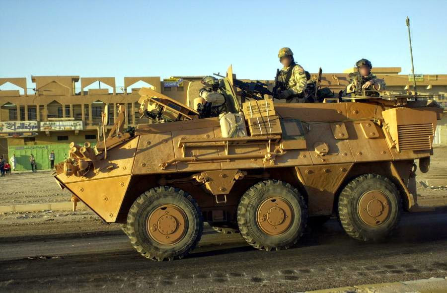 Thiết giáp kháng mìn 6x6 AGMS do Áo chế tạo trên cơ sở xe bọc thép chở quân Pandur.