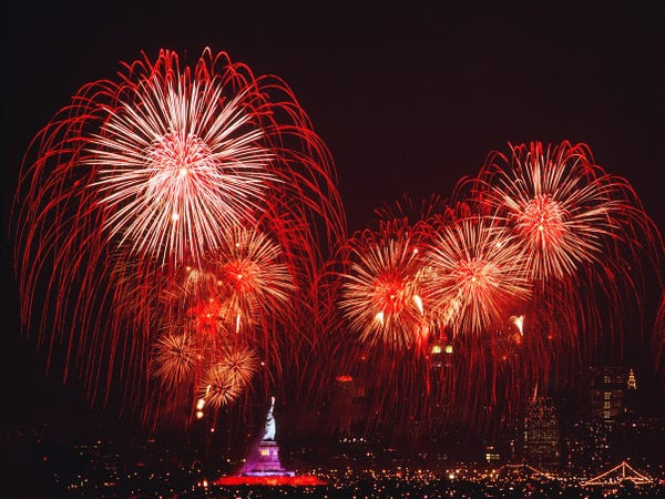 Màn bắn pháo hoa rực rỡ mừng Ngày Quốc khánh Mỹ vào năm 1986.