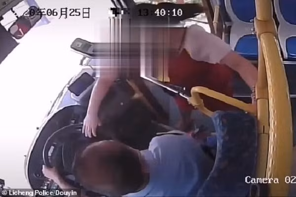 Bác tài dừng xe ở điểm dừng tiếp theo, nhưng người phụ nữ không chịu xuống. Đến lúc cô ta định xuống thì cánh cửa đóng lại.