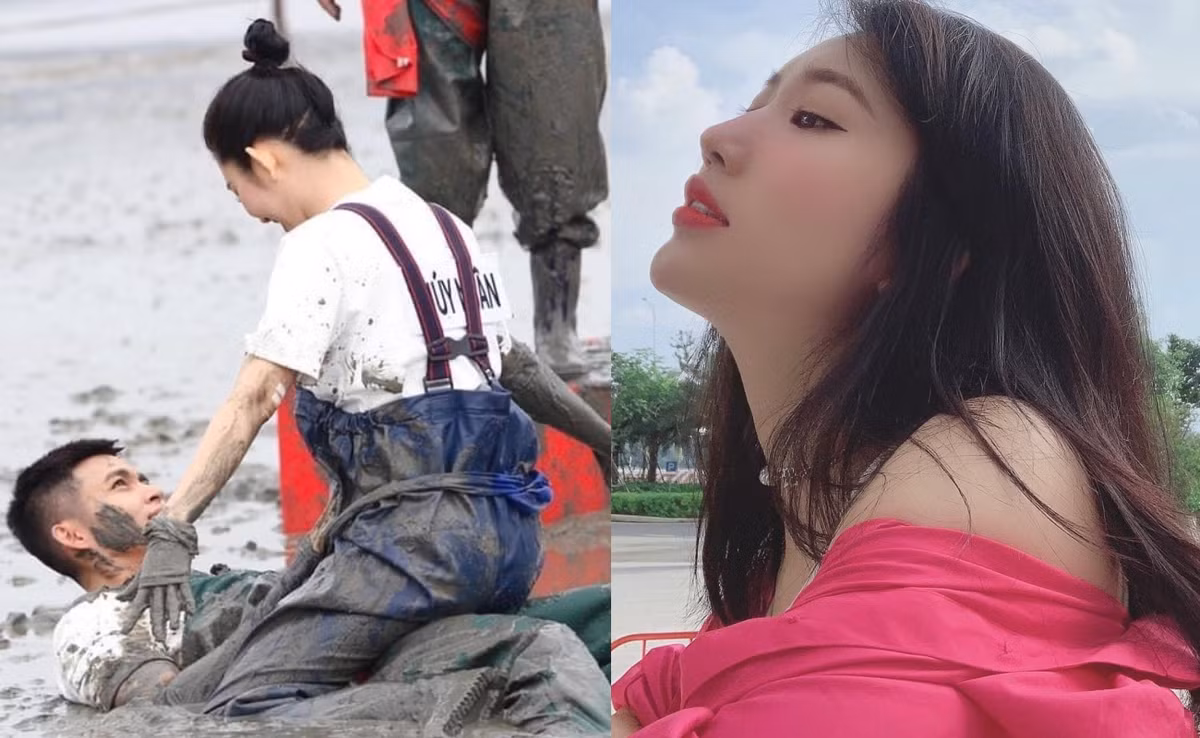 Running Man: Thuy Ngan ngoi len nguoi Jun Pham trong tu the “do mat