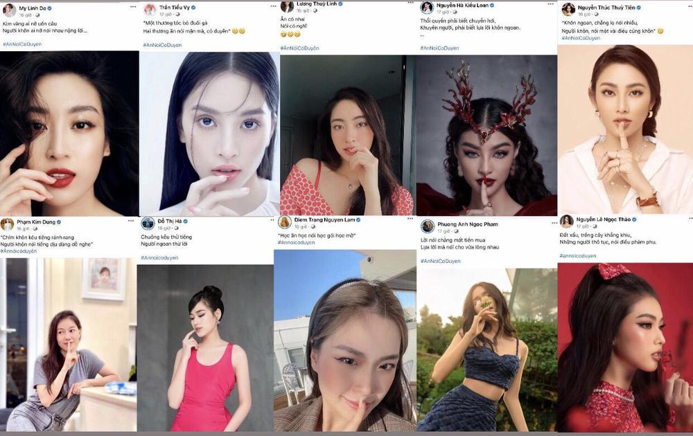 Dù chưa rõ clip ghi lại thời điểm nào và nội dung buổi thuyết giảng trên. Tuy nhiên, phát ngôn trên khiến dàn hoa hậu, á hậu Việt Nam phản ánh. Tối ngày 30/9, hàng loạt hoa hậu như Đỗ Mỹ Linh, Trần Tiểu Vy, Đỗ Thị Hà, Á hậu Kiều Loan, Hoa hậu Lương Thùy Linh…. “bà trùm hoa hậu” Phạm Kim Dung, đồng loạt đăng ảnh với caption đầy ẩn ý về cách chú trọng khi phát ngôn, kèm hastag #annoicoduyen.