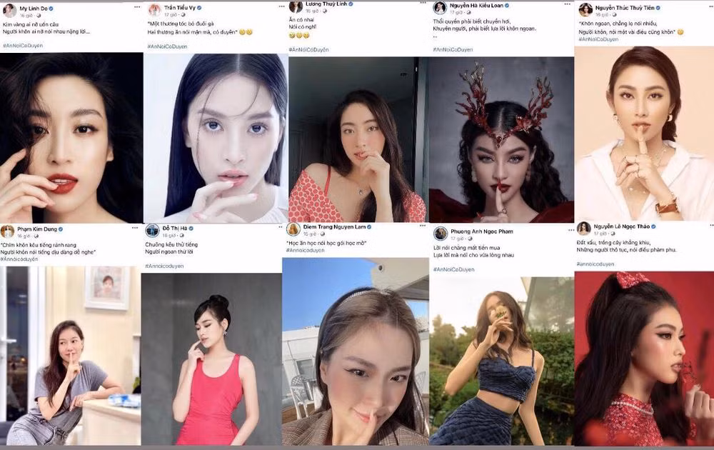 Dù chưa rõ clip ghi lại thời điểm nào và nội dung buổi thuyết giảng trên. Tuy nhiên, phát ngôn trên khiến dàn hoa hậu, á hậu Việt Nam phản ánh. Tối ngày 30/9, hàng loạt hoa hậu như Đỗ Mỹ Linh, Trần Tiểu Vy, Đỗ Thị Hà, Á hậu Kiều Loan, Hoa hậu Lương Thùy Linh…. “bà trùm hoa hậu” Phạm Kim Dung, đồng loạt đăng ảnh với caption đầy ẩn ý về cách chú trọng khi phát ngôn, kèm hastag #annoicoduyen.