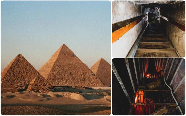 Chữ tượng hình chiếm một phần lớn trong nội thất của nhiều ngôi mộ cổ và cung điện của Ai Cập. Nhưng trái với huyền thoại, các kim tự tháp hầu như không được trang trí. Thật vậy, cho đến gần đây các kim tự tháp tại Giza được cho là hoàn toàn trần bên trong.