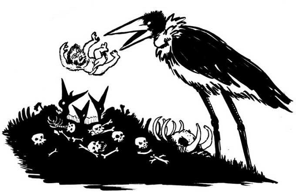 Với chiều cao hơn 1,5 mét, cò Leptoptilos robustus thời Đồ Đá to lớn hơn nhiều so với người H. floresiensis chỉ cao 0,9 mét. Trước đây, các nhà cổ sinh vật học cho rằng L. robustus là loài chim không biết bay thích nghi với hệ sinh thái biệt lập trên đảo.