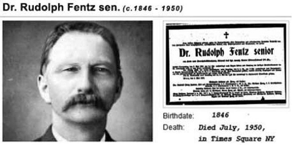 Sau đó người ta tìm được cô con dâu của Rudolph Fentz sống tại Florida. Bà kể rằng cha chồng bà đã mất tích một cách bí ẩn từ năm 1876, khi đó mới 29 tuổi. Sau khi các nhà điều tra tìm kiếm hồ sơ về người đàn ông tên là Rudolph Fentz mất tích năm 1876, họ ngạc nhiên khi thấy tất cả mọi mô tả, từ tuổi tác, ngoại hình, cho đến trang phục đều trùng với người đàn ông trên Quảng trường Thời đại năm 1950.