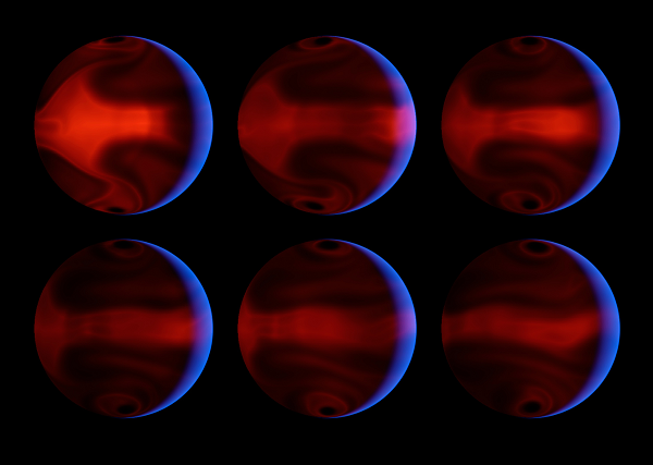 Trong khi quan sát hành tinh này, các nhà khoa học phát hiện ra sự thay đổi bức xạ nhiệt vô cùng lớn trên bề mặt của nó. Tuy nhiên không chỉ dừng lại ở sự thay đổi nhiệt độ, hiện tượng đặc biệt này gây ra những vụ nổ bức xạ bất ngờ. Một vụ nổ như vậy có thể tạo ra sức gió trên bề mặt lên tới 17.000km/h và tạo ra những đợt sóng siêu nhiệt bao phủ toàn bộ hành tinh.