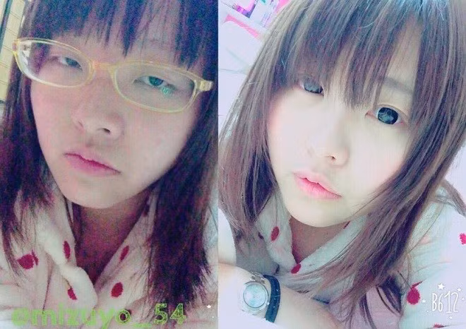 Sự khác biệt quá lớn trên gương mặt, đặc biệt tại đôi mắt của Mizuyo là yếu tố khiến cô nhanh chóng nổi tiếng. Trong ảnh, cặp mắt một mí của cô sau màn "phù phép" đã biến thành hai mí to tròn.