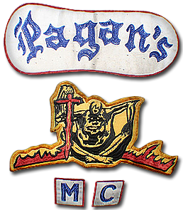 Pagans ra đời năm 1959 tại bang Maryland (Mỹ). Logo của nhóm là người khổng lồ lửa trong thần thoại Bắc Âu đang ngồi trên mặt trời vung thanh gươm Pagans. Theo Complex, FBI coi Pagans là tổ chức nguy hiểm, do sự liên kết của nhóm với các băng đảng như Aryan Brotherhood và mafia Italy. Các thành viên của Pagans thường xuyên dính líu vào các vụ đốt phá, đánh bom và giết người. Họ rất thích tàng trữ súng máy. Ảnh: Wikipedia.
