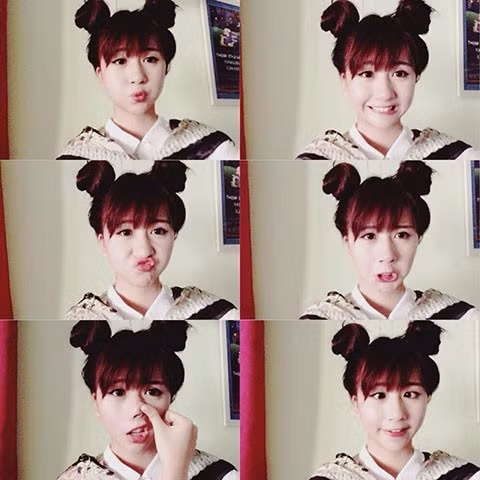 Các hot girl Việt hào hứng chia sẻ kiểu tóc ngộ nghĩnh này gắn liền với tuổi thơ của họ. Quỳnh Anh Shyn "hồi teen" với tóc Na Tra và áo sơ mi trắng.