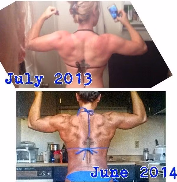 "Để tìm thêm động lực, tôi xem lại mấy bức ảnh cũ và tình cờ tìm được mấy hình này từ tận 11 tháng trước. Môn thể thao này đúng là giúp tôi tự cải thiện bản thân. Tự mình cạnh tranh với chính mình thôi." — @brittanynicole_physique